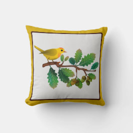 Bird on a branch-自然インスパイア装飾用クッション クッション