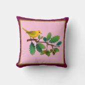 Bird on a branch-自然インスパイア装飾用クッション クッション (正面)