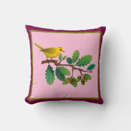 Bird on a branch-自然インスパイア装飾用クッション クッション