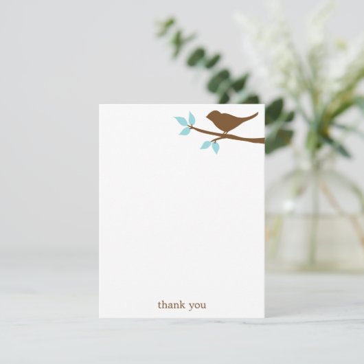 Bird on a branch flat Thank You Note Card 招待状 (スタンド正面)