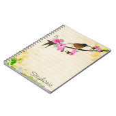 Bird on a branch Notebook ノートブック (左側)