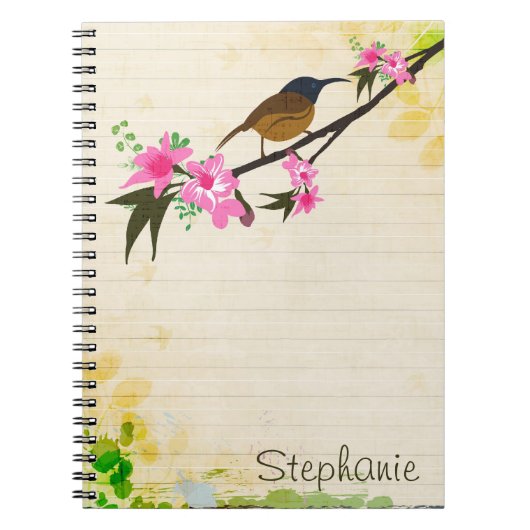 Bird on a branch Notebook ノートブック (正面)
