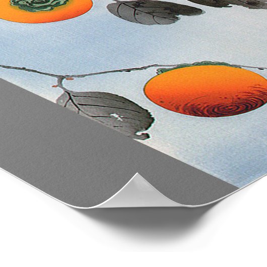 Bird on a Persimmon Tree, Watanabe Seitei ポスター (角)