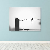 Bird on a wire キャンバスプリント (インサイチュ (ウッドフロア))