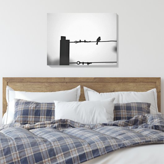 Bird on a wire キャンバスプリント (インサイチュ (寝室))