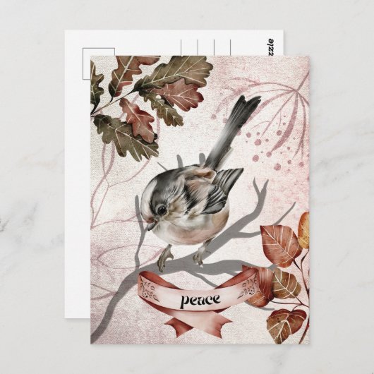 Bird on Branch Oracle Peace Card ポストカード (正面/裏面)