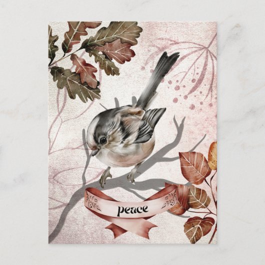 Bird on Branch Oracle Peace Card ポストカード (正面)