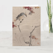 Bird on Branch Watching Spider | 渡辺聖亭 カード (正面)