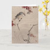 Bird on Branch Watching Spider | 渡辺聖亭 カード (黄色い花)