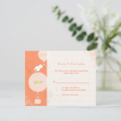 Bird on Hot Air Balloons結婚式RSVP 出欠カード (スタンド正面)