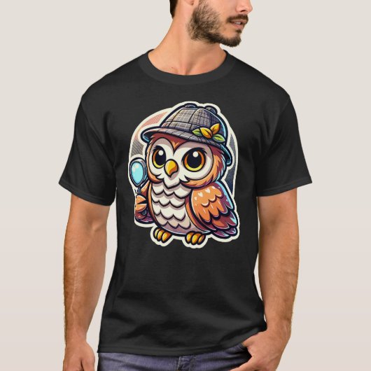 Bird Owl Detective - Detective Wisdom - Detective  Tシャツ (正面)