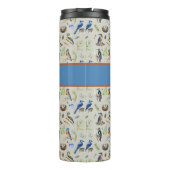 Bird Pattern Kingfisher, Blue Jay, Woodpecker Name タンブラー (裏面)