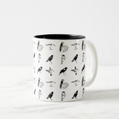 bird pattern mug ツートーンマグカップ (正面右)