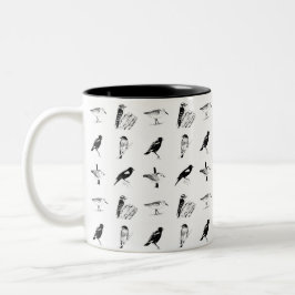 bird pattern mug ツートーンマグカップ
