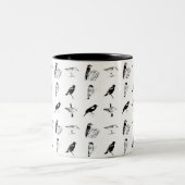 bird pattern mug ツートーンマグカップ (中央)