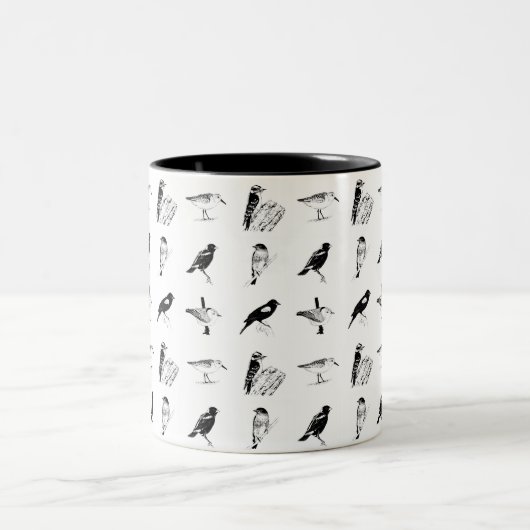bird pattern mug ツートーンマグカップ (中央)