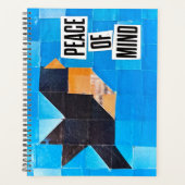 Bird Quilt Pattern Blue Sky Calming Peace of Mind プランナー手帳 (正面)