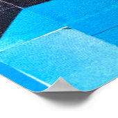 Bird Quilt Pattern Blue Sky Peace of Mind Calming ポスター (角)