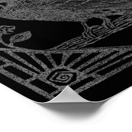 Bird Raven Crow F Caw F Slogan Graphic  ポスター (角)