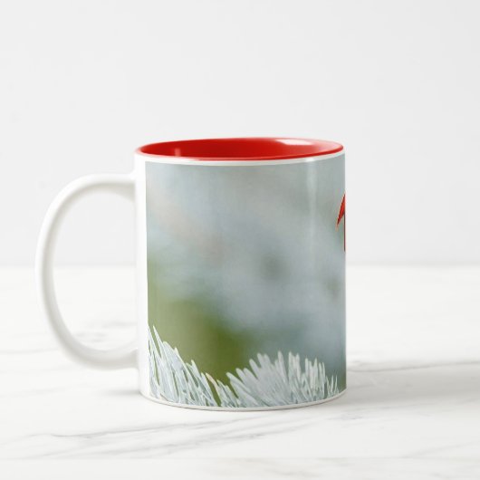 Bird red_iphone ツートーンマグカップ (左)