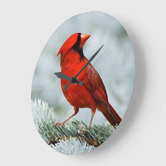 Bird red_iphone ラージ壁時計 (傾斜)