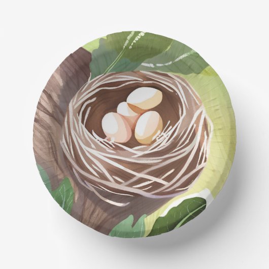 Bird’s Nest | Watercolor Eggs Nature ペーパーボウル (正面)