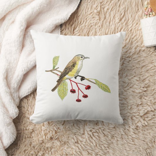 Bird-shaped throw pillows imitating the embroidery クッション (ブランケット)