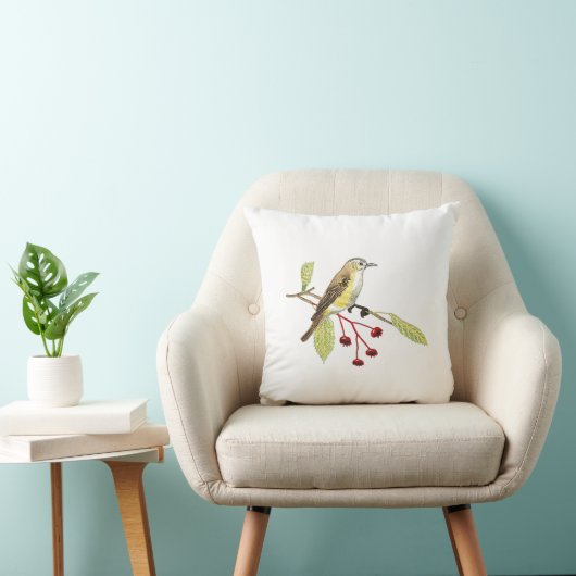 Bird-shaped throw pillows imitating the embroidery クッション (椅子)