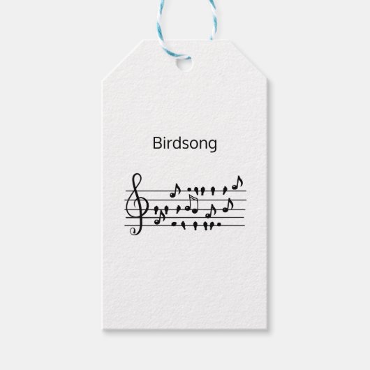 Bird Song、オンラインの鳥、カスタマイズ可能 ギフトタグ (正面)