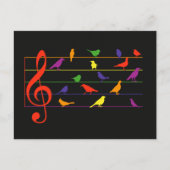 Bird Song, colorful design ポストカード (正面)