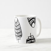Bird striped feather pattern. Seamless pattern of コーヒーマグカップ (正面右)