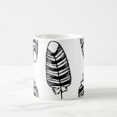 Bird striped feather pattern. Seamless pattern of コーヒーマグカップ (中央)