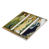 Bird Swanアールヌーボーの女性孔雀花のタイル タイル (側面)