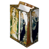 Bird Swan Peacock Floralアールヌーボーの女性ギフトバッグ ミディアムペーパーバッグ (正面アングル)