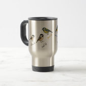 Bird Travel Mug – Garden Birds Watercolour  トラベルマグ (正面左)