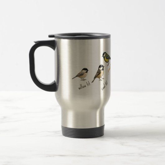 Bird Travel Mug – Garden Birds Watercolour  トラベルマグ (左)