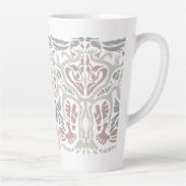 Bird Tree Art Nouveau Style drawing  カフェラテマグ (右)