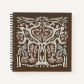 Bird Tree Ecosystem Art Hand-drawn Abstract ノートブック (正面)