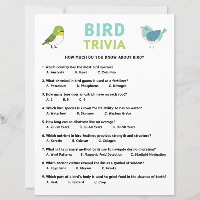 Bird Trivia Game (正面)