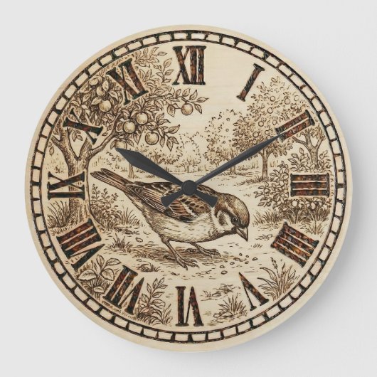  Bird Wall Clock  ラージ壁時計 (正面)