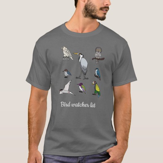 Bird watcher list tシャツ (正面)