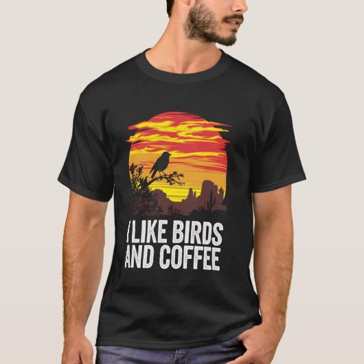 Bird Watching Coffee Arizona Desert Sunset Bird Lo Tシャツ (正面)