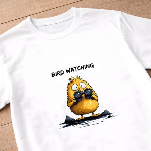Bird Watching Funny Cartoon Character Ironic Humor Tシャツ