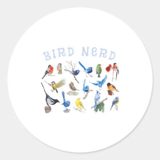 Bird Watching Nerd Birdwatching Birds Lover Cute F ラウンドシール (正面)