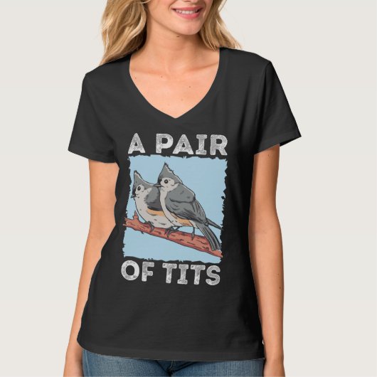 bird watching Titmouse Tシャツ (正面)
