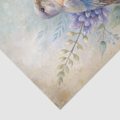 Bird with Flowers in Shades of Blue and Purple 薄葉紙 (詳細)
