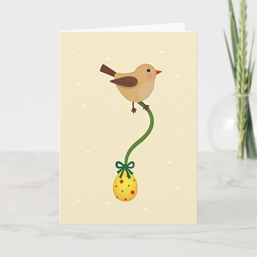 Bird With Polka Dot Egg Design Card カード (正面)