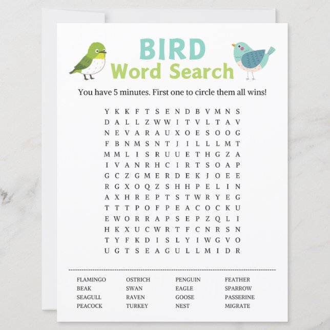 Bird Word Search Game (正面)