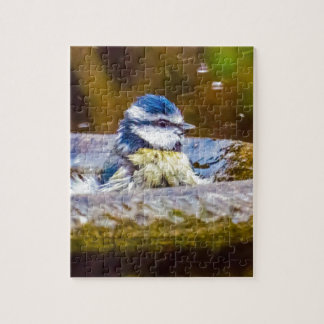 Birdbathのアオガラ ジグソーパズル