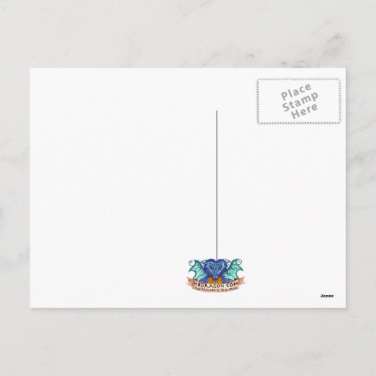 Birdbathの休日のドラゴンの郵便はがき シーズンポストカード (裏面)